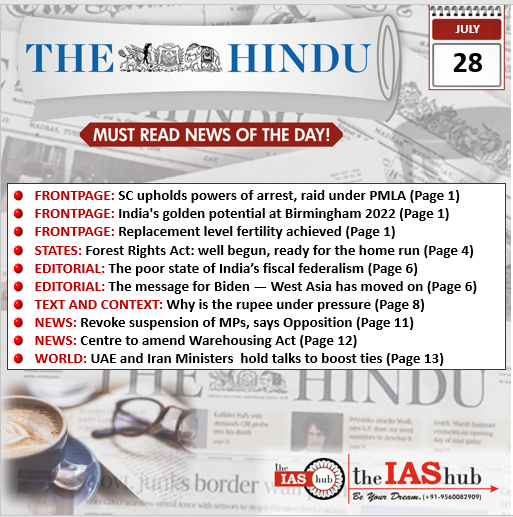 28th July 2022 The Hindu