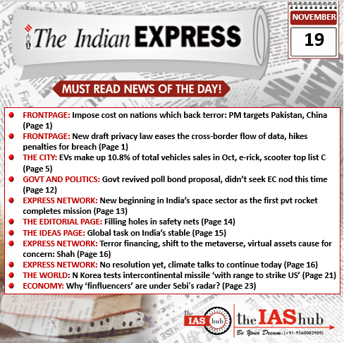 IE_19th Nov_Daily Headlines