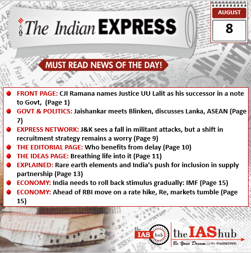 8th August 2022 Indian Express