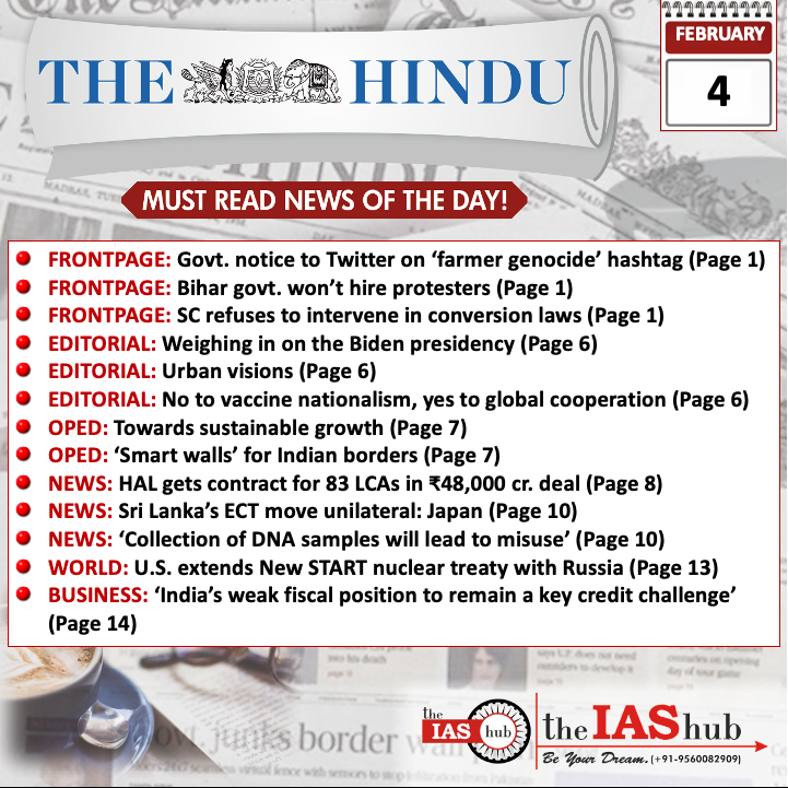 The Hindu_Headlines_4 Feb_theIASHub
