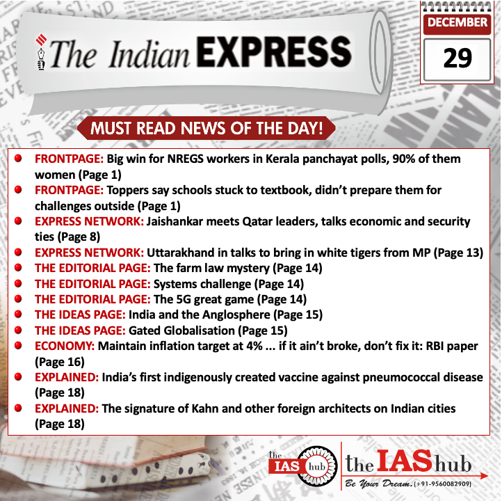 Indian Express_Headlines_29 Dec_theIAShub