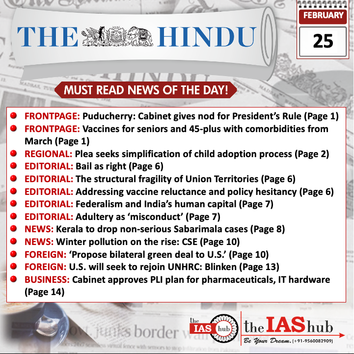 The Hindu_Headlines_25 Feb_theIAShub