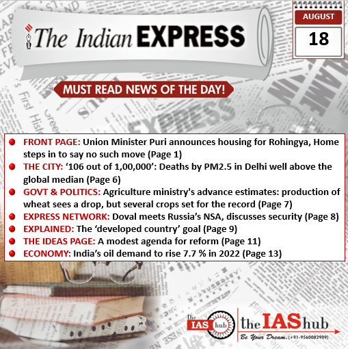 18th August 2022 Indian Express