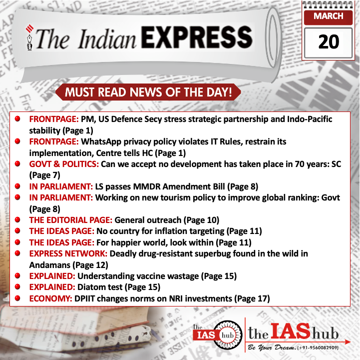 Indian Express_Headlines_20 Mar_theIAShub