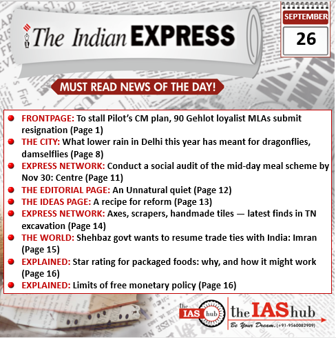 IE_26th Sept_Daily Headlines