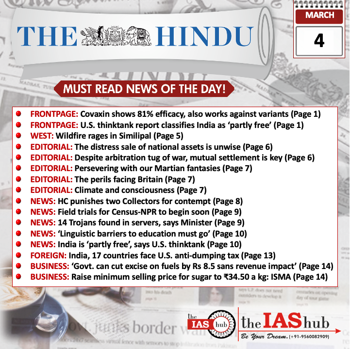 The Hindu_Headlines_4 Mar_theIAShub