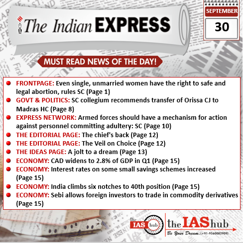 IE_30th Sept_Daily Headlines