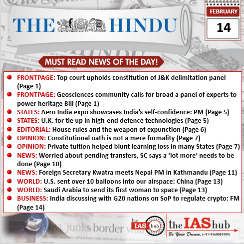 TH_14th Feb 23_Daily Headlines