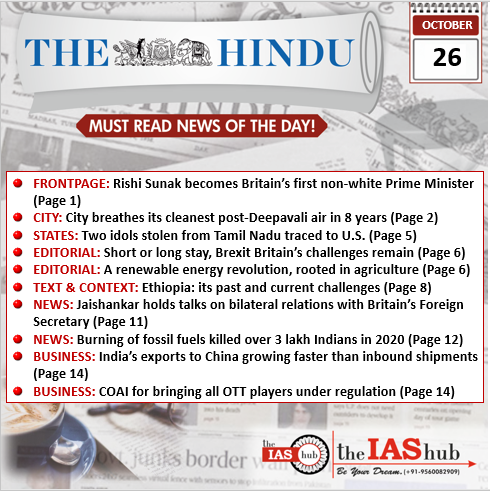TH_26th Oct_Daily Headlines