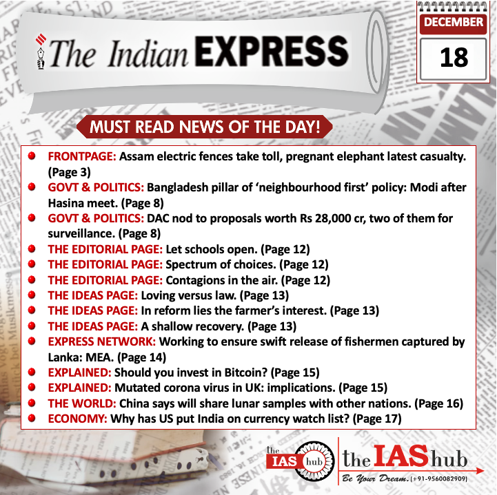 Indian Express_Headlines_18 Dec_theIAShub