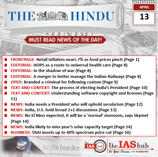 13 April The Hindu