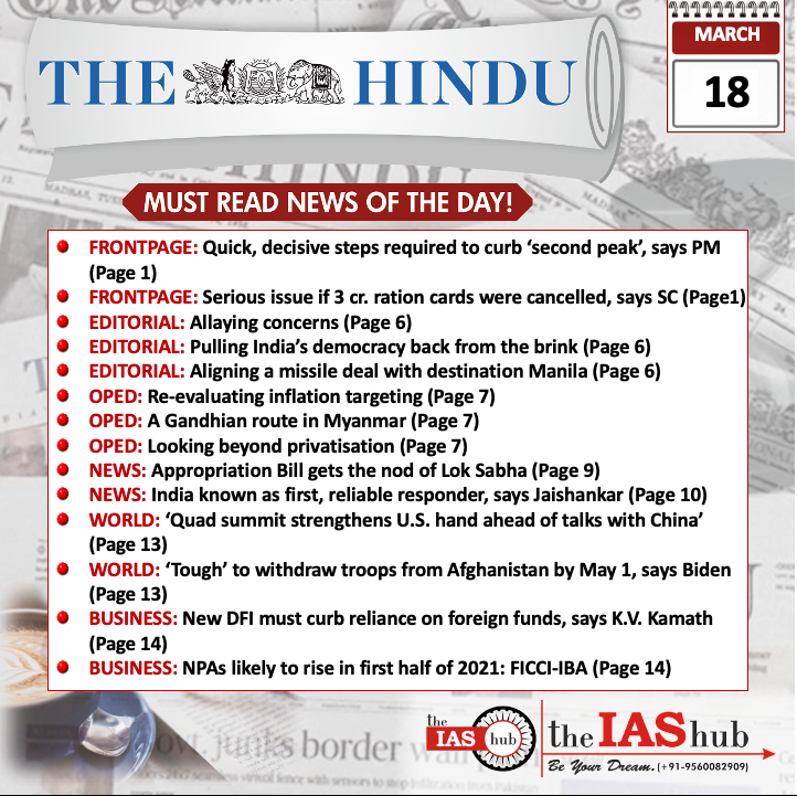 The Hindu_Headlines_18 Mar_theIASHub