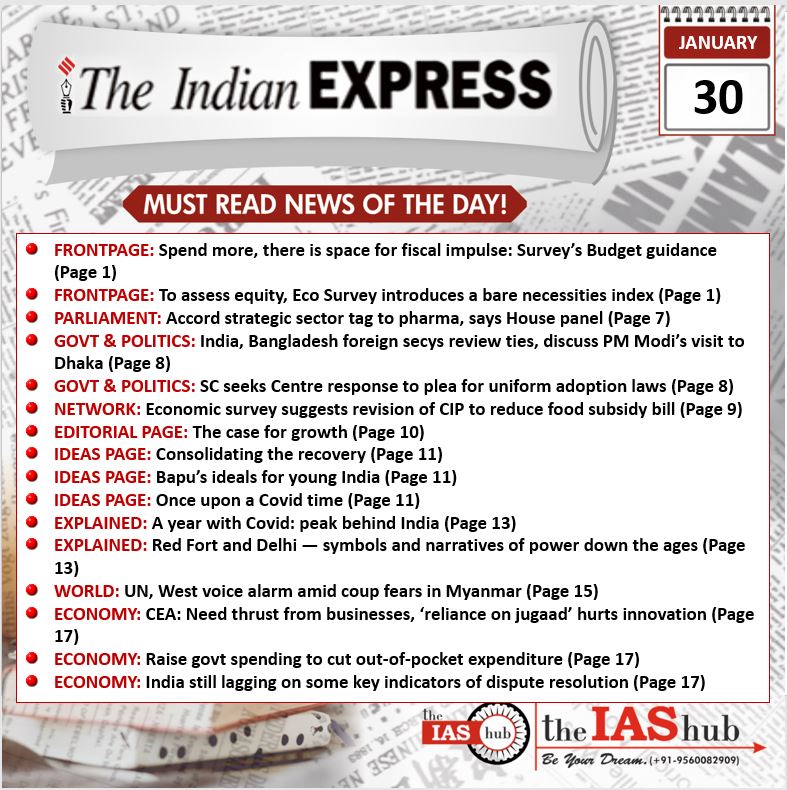 Indian Express_Headlines_30 Jan_theIAShub