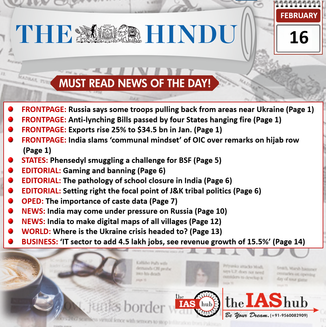 The Hindu 16 Feb