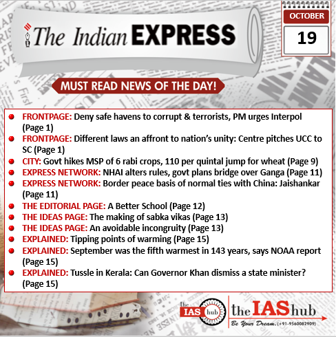 IE_19th Oct_Daily Headlines