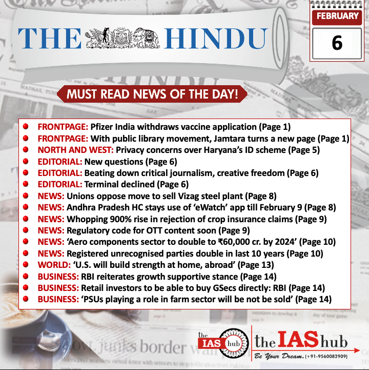 The Hindu_Headlines_6 Feb_theIAShub