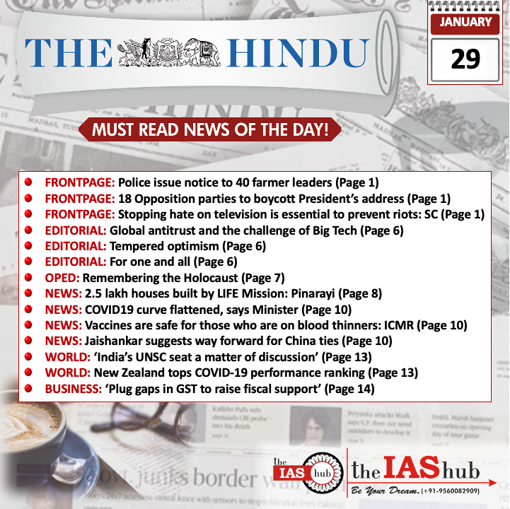 The Hindu_Headlines_29 Jan_theIAShub