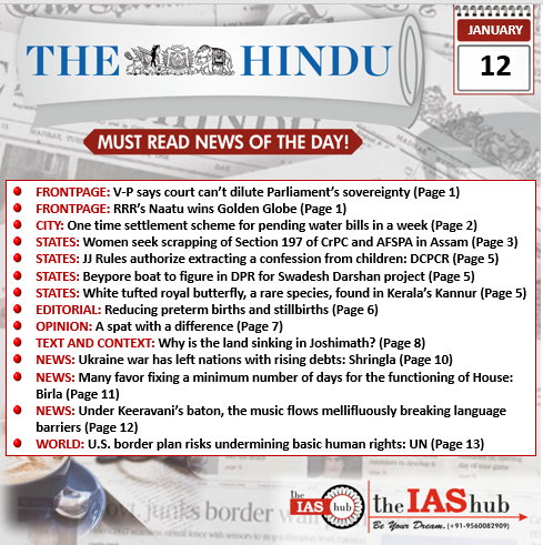 TH_12th January_Daily Headlines
