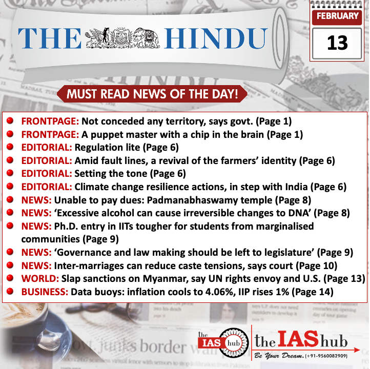 The Hindu_Headlines_13 Feb_theIAShub
