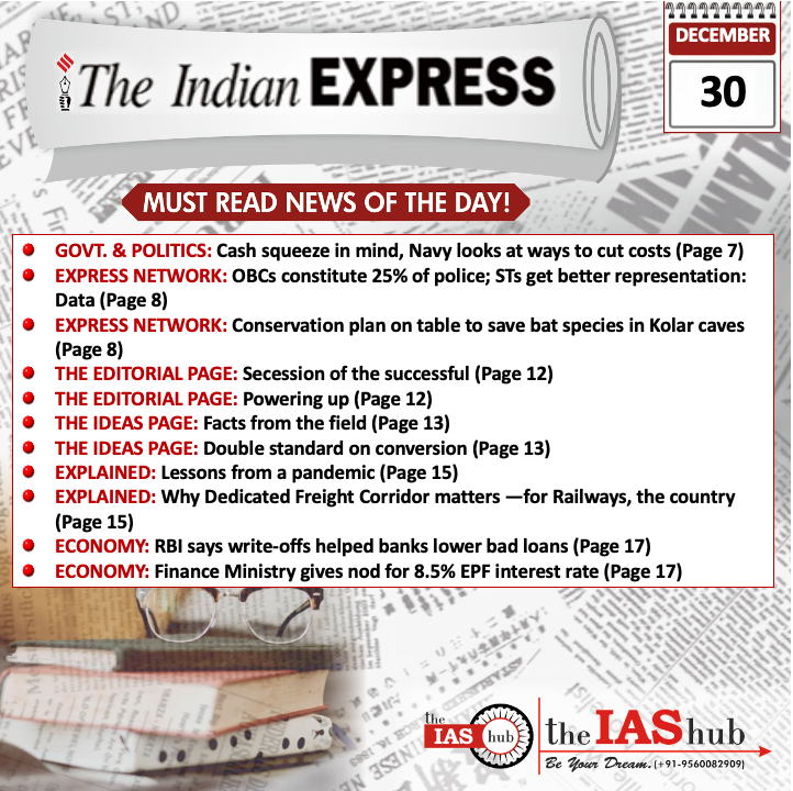 Indian Express_Headlines_30 Dec_theIAShub