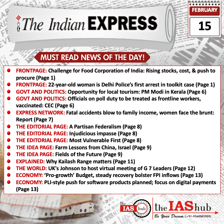 Indian Express_Headlines_15 feb_theIAShub