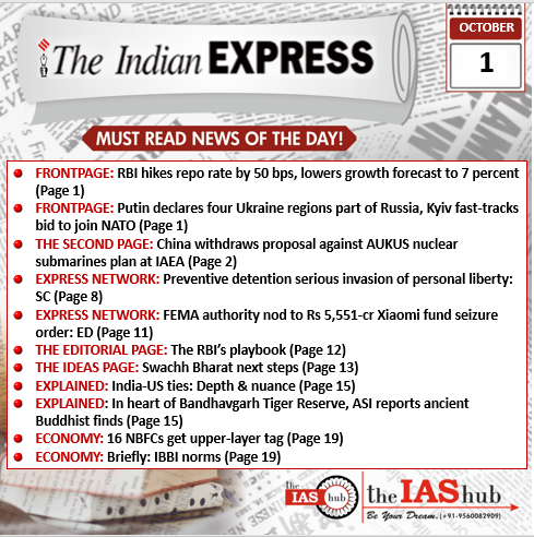 IE_1st Oct_Daily Headlines