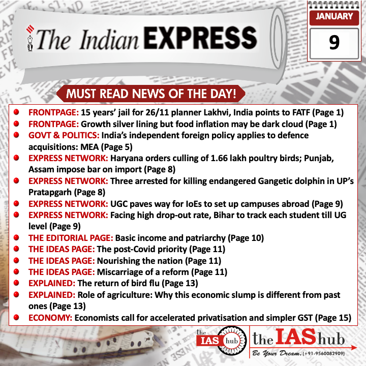 Indian Express_Headlines_09 Jan_theIAShub