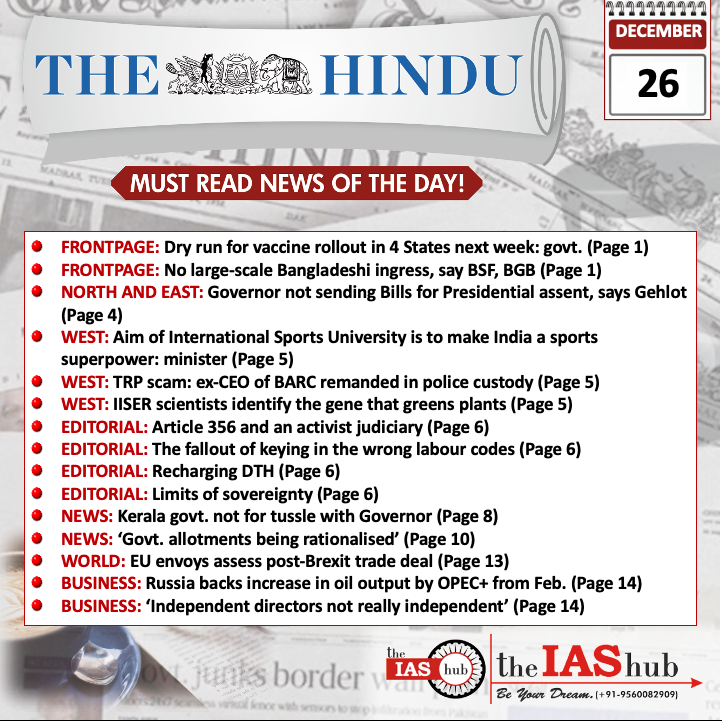 The Hindu_Headlines_26 Dec_theIAShub