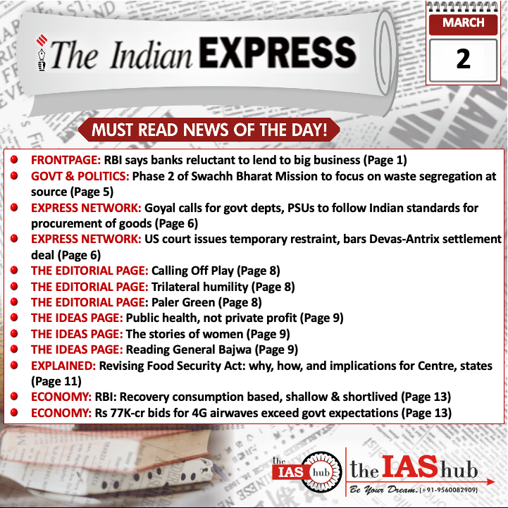 Indian Express_Headlines_2 Mar_theIAShub