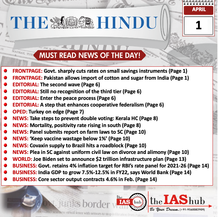 The Hindu_Headlines_1 April_theIAShub