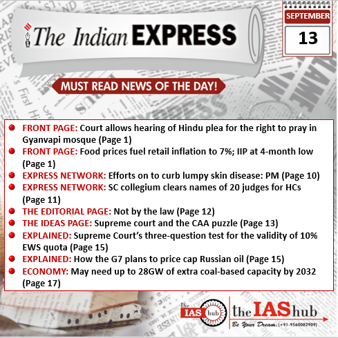 IE_13th Sept_Daily Headlines