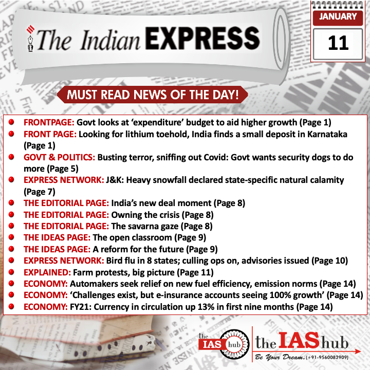 Indian Express_Headlines_11 Jan_theIAShub