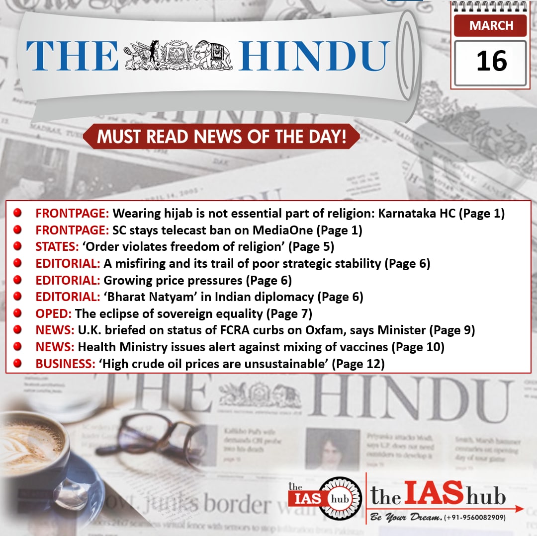 The Hindu 16 march