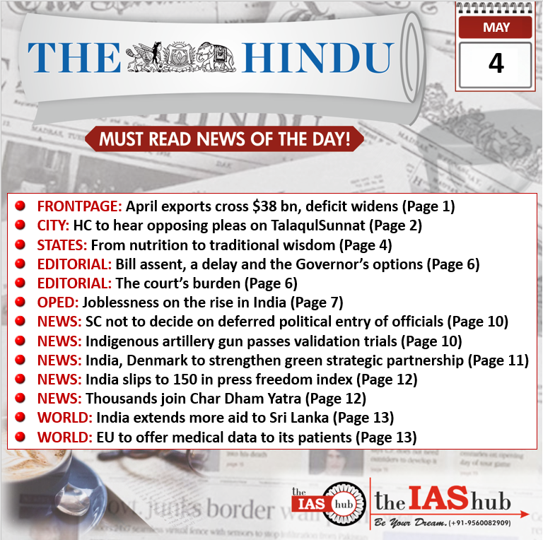 4 May The Hindu