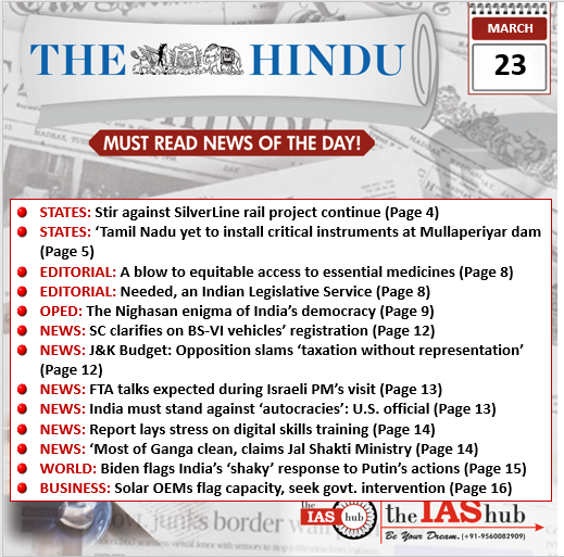 The Hindu 23 march