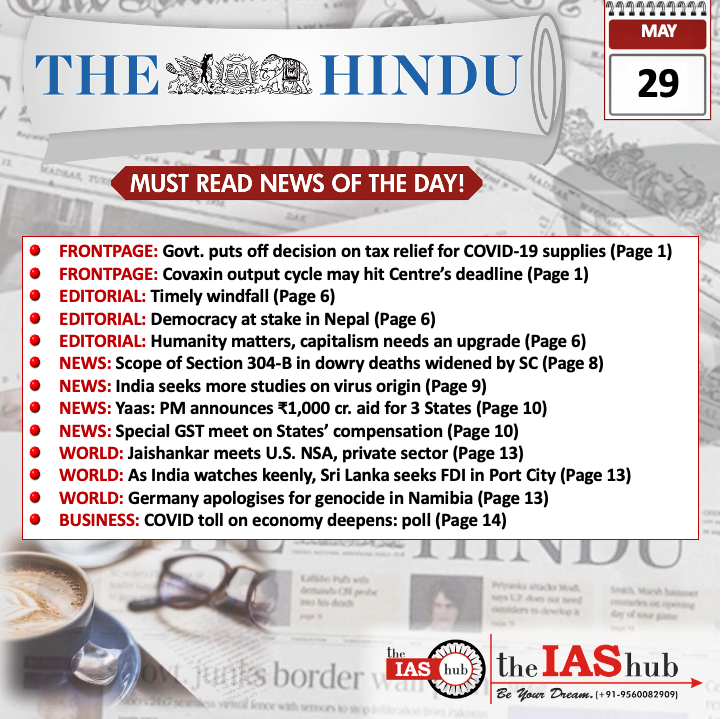 TH_Headlines_29 May_theIAShub