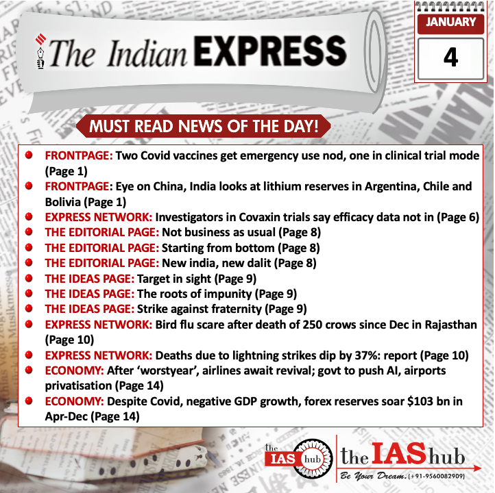 Indian Express_Headlines_4 Jan_theIAShub