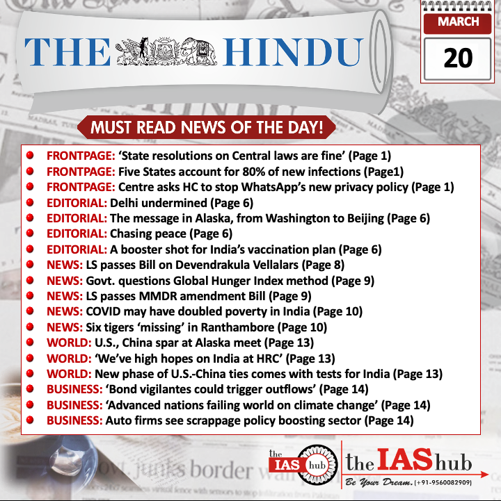 The Hindu_Headlines_20 Mar_theIAShub