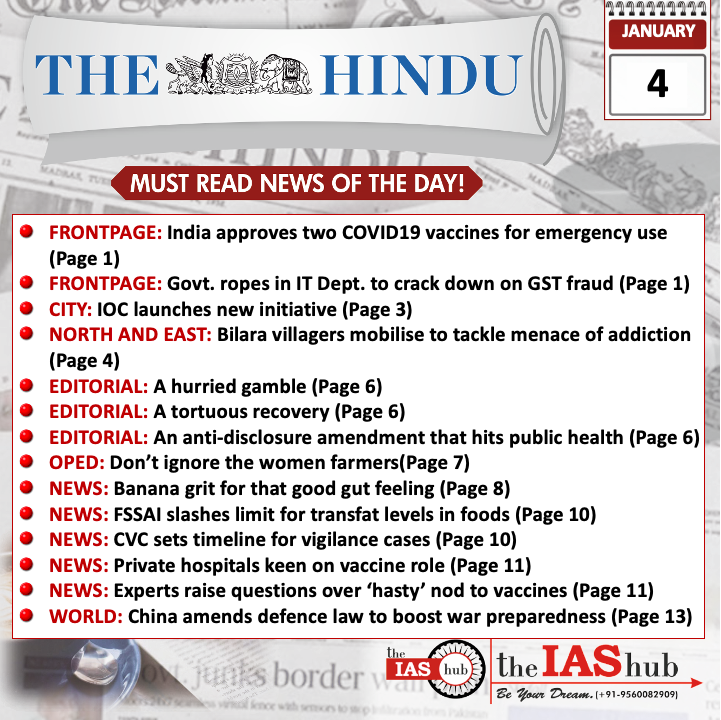 The Hindu_Headlines_4 Jan_theIAShub