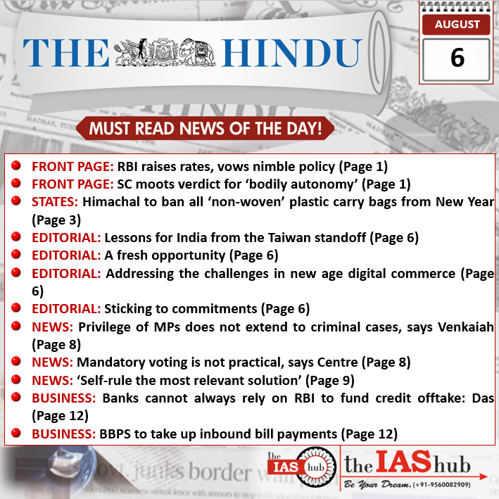 6th August 2022 The Hindu