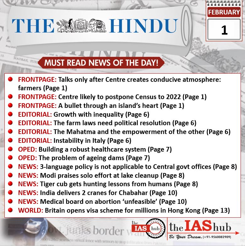 The Hindu_Headlines_1 Feb_theIAShub