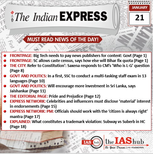 IE_21st January_Daily Headlines