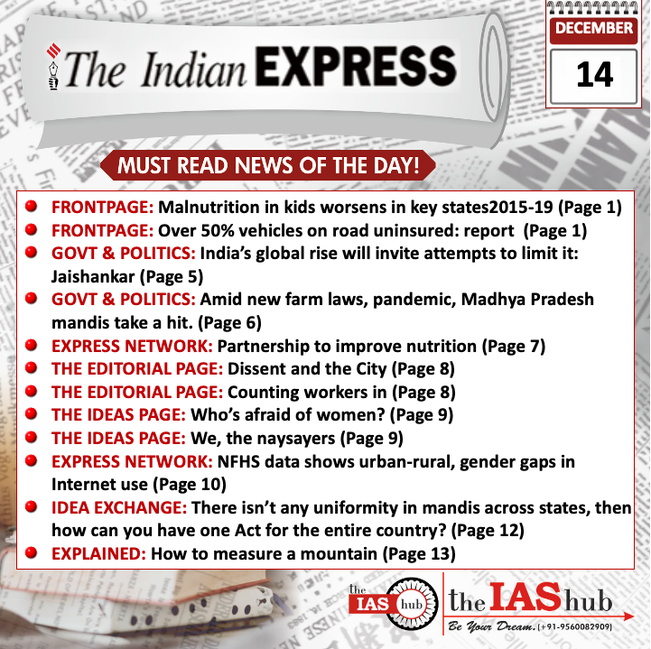 Indian Express_Headlines_14 Dec_theIAShub