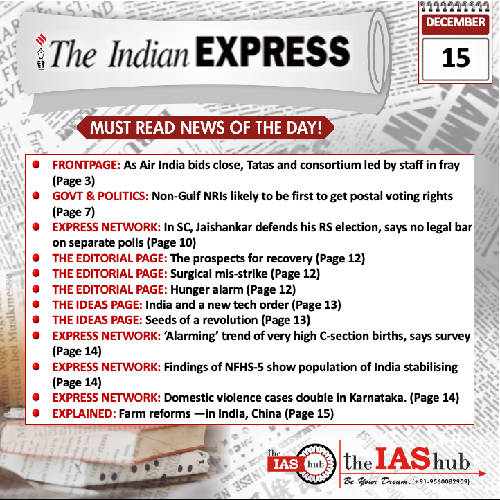 Indian Express_Headlines_15 Dec_theIAShub