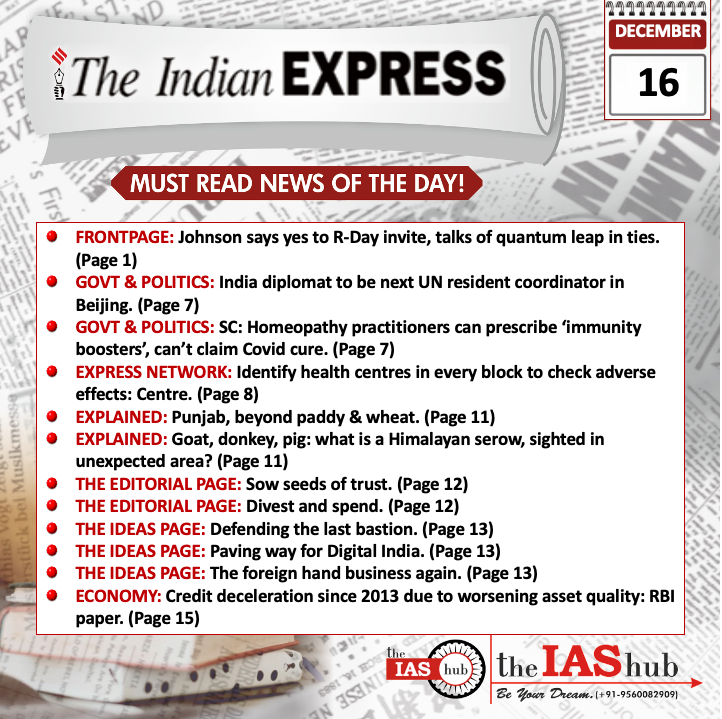 Indian Express_Headlines_16 Dec_theIAShub