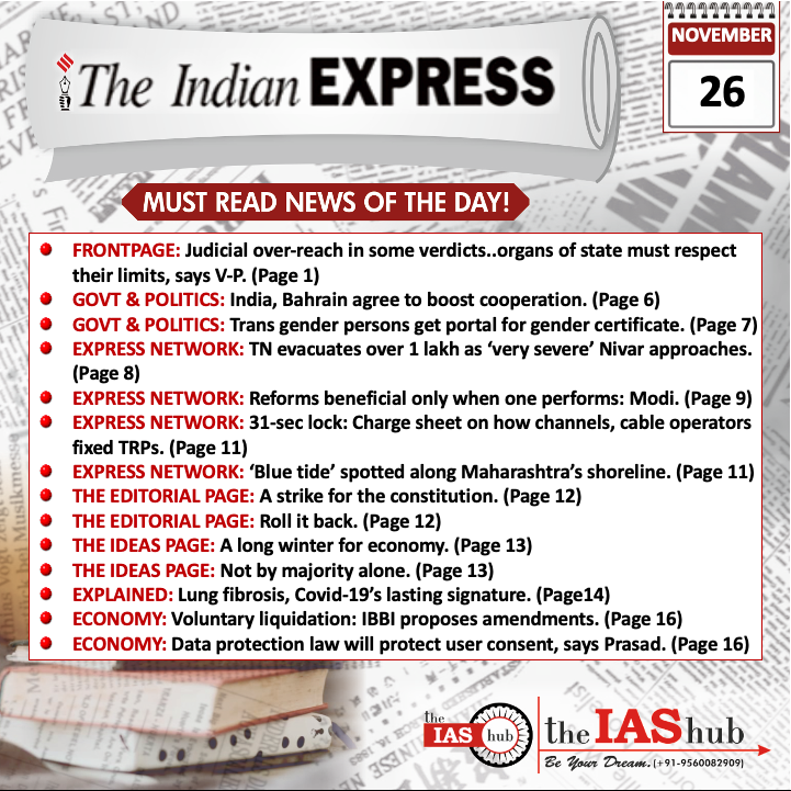 Indian Express_Headlines_26 Nov_theIAShub