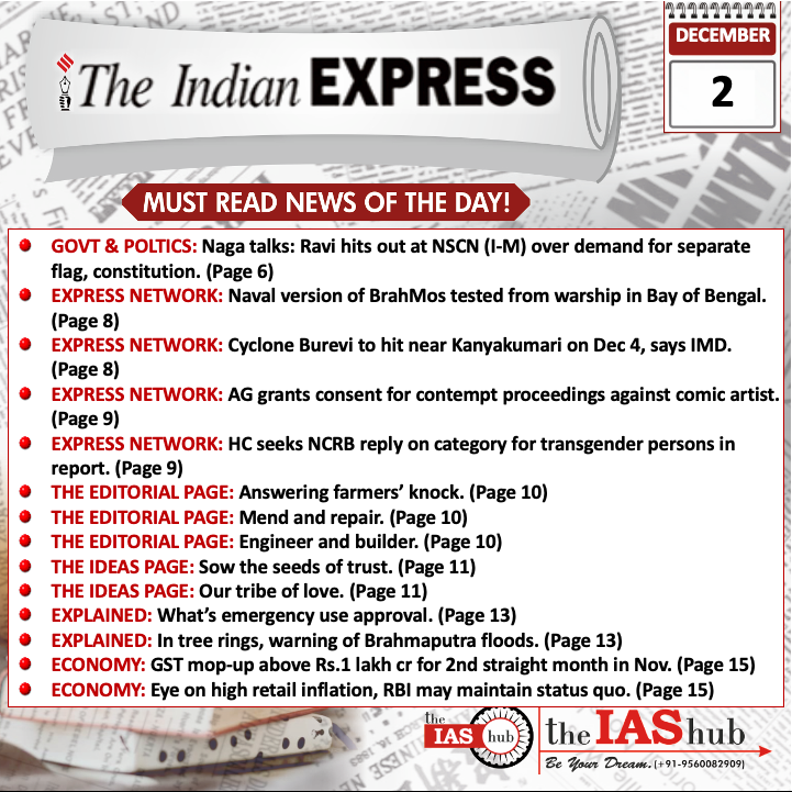 Indian Express_Headlines_2 Dec_theIAShub
