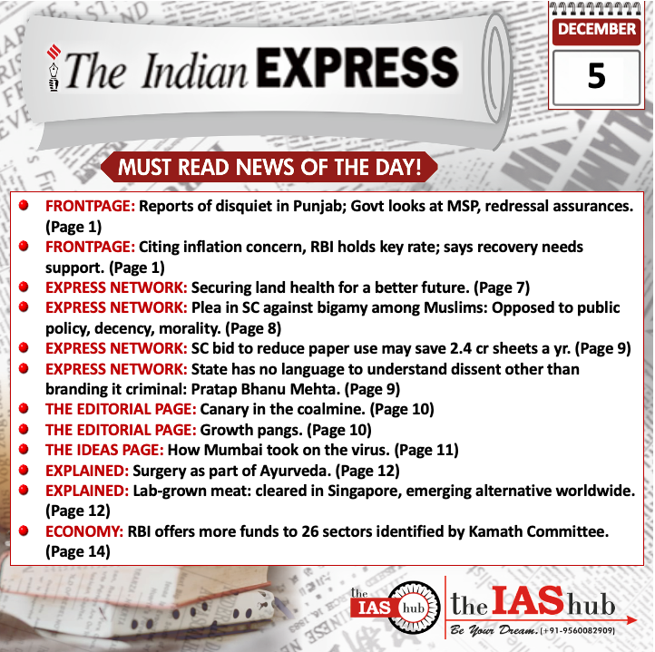 Indian Express_Headlines_5 Dec_theIAShub