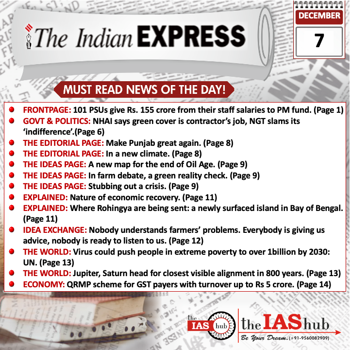 Indian Express_Headlines_7 Dec_theIAShub