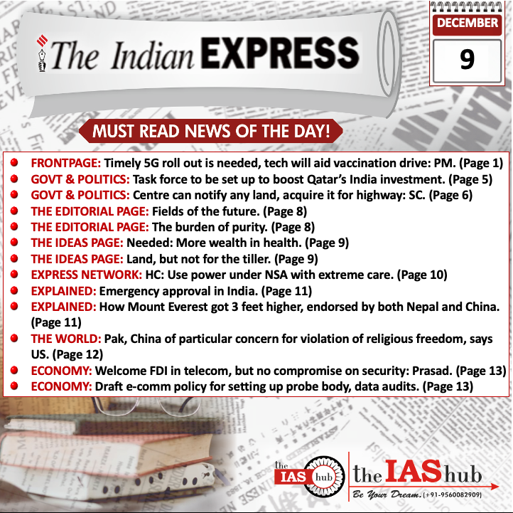Indian Express_Headlines_9 Dec_theIAShub